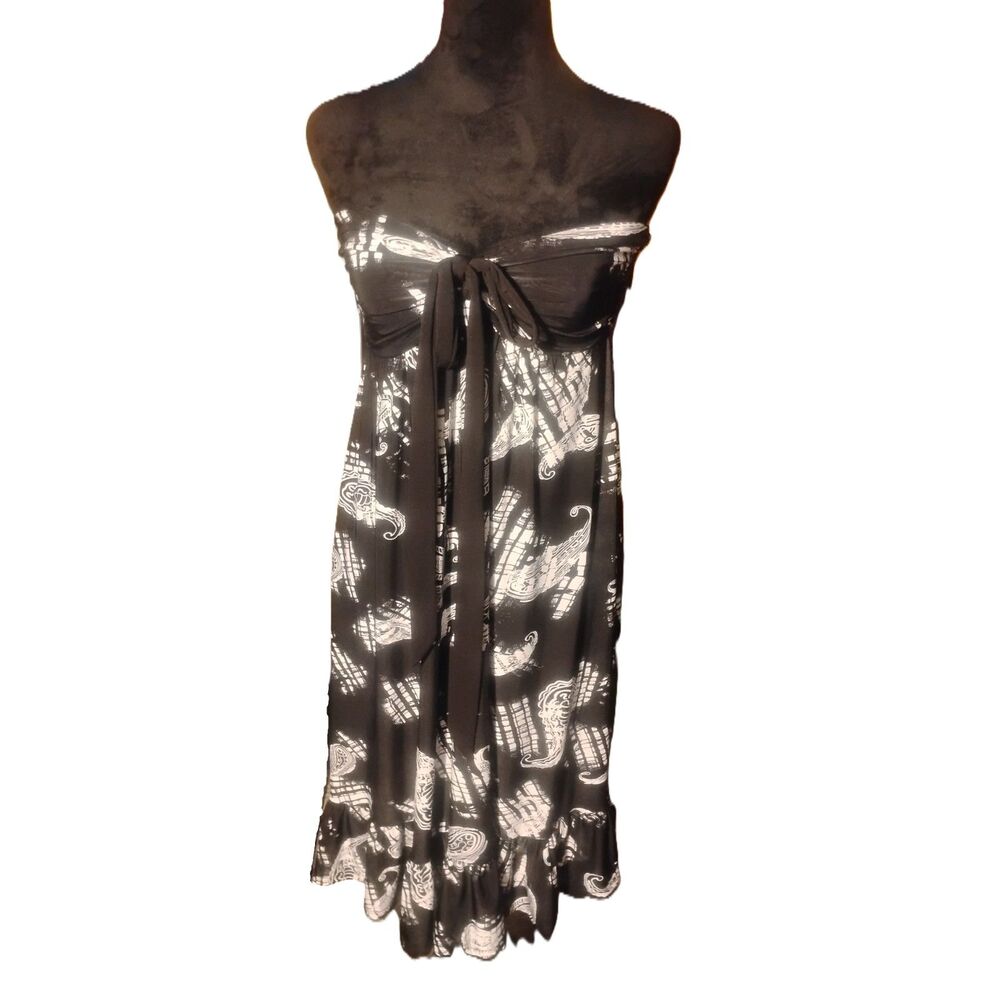 Lapis, Anthropologie, Size Small Black and White Halter Top Maxi Dress